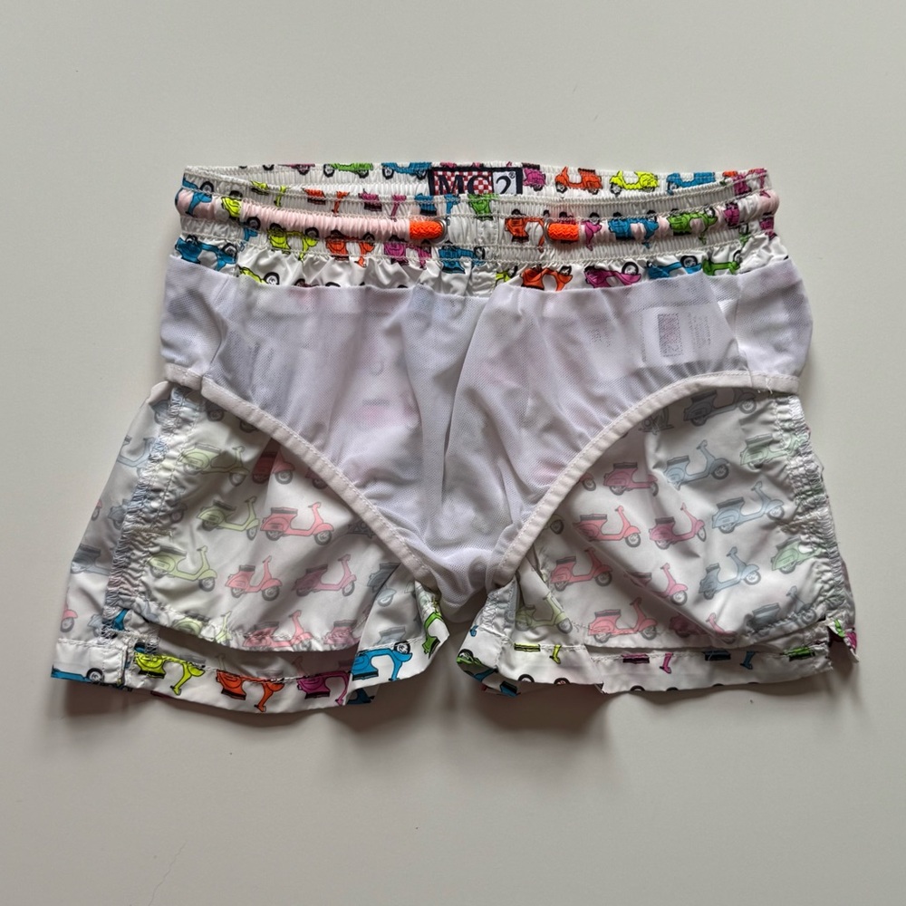 MC2 Saint Barth Boys Lightweight Fabric Swim Shorts Jean Lighting w/ Vespa Print - Picture 10 of 15